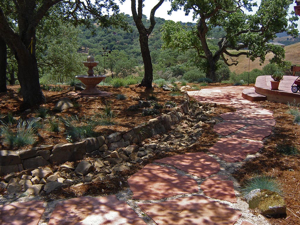 landscaping | garden | hill | water fountain | los altos hills | san francisco peninsula, CA